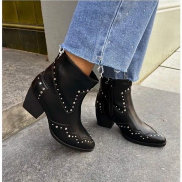 The Kooples Santiago Studded Black Boots Size 41 US Size 10 - Picture 9 of 16